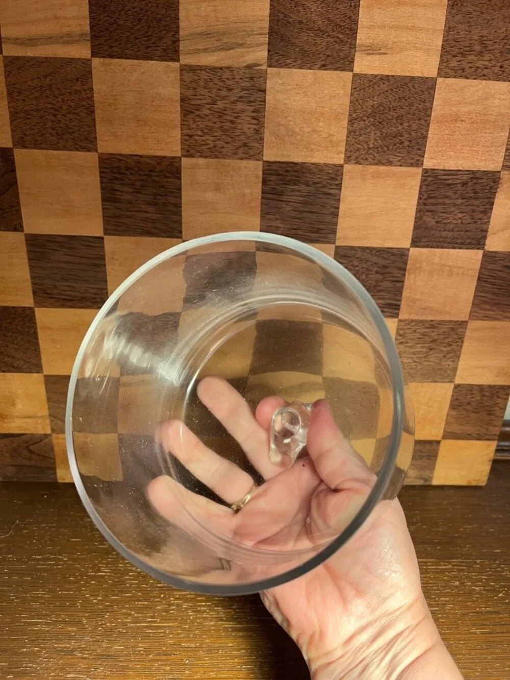 Clear Glass Cloche with Bird Handle A810